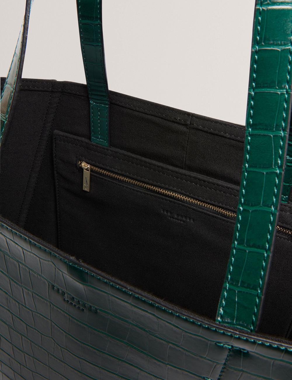 Ted Baker SOPHYNA - Croc Effect Folding Shopper Shopper Tas Dames Groen | Belgium  234857-BRJ