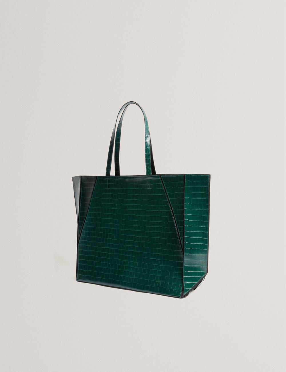 Ted Baker SOPHYNA - Croc Effect Folding Shopper Shopper Tas Dames Groen | Belgium  234857-BRJ