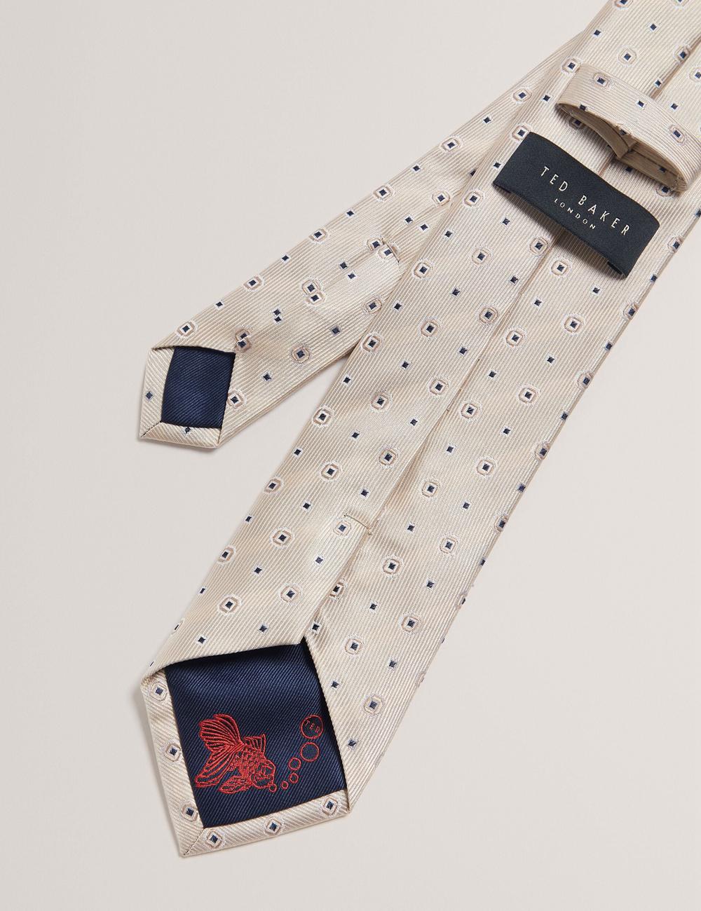 Ted Baker STEEPLE - Circle Geometric Print Silk Stropdassen Heren Stone | Belgium  513468-ZVQ