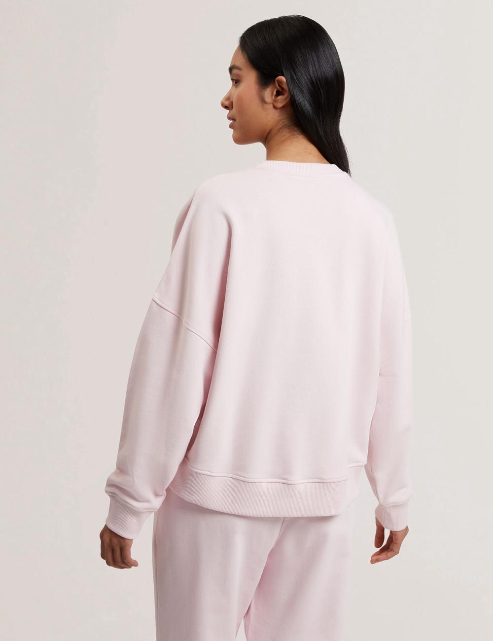 Ted Baker STIILA - Embroidered Logo Pure Cotton Sweatshirts Dames Roze | Belgium  340761-SNR