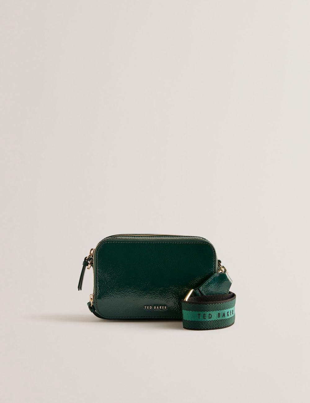 Ted Baker STUNWA - Patent Leather Webbing Camera Cameratas Dames Groen | Belgium  860271-BEN