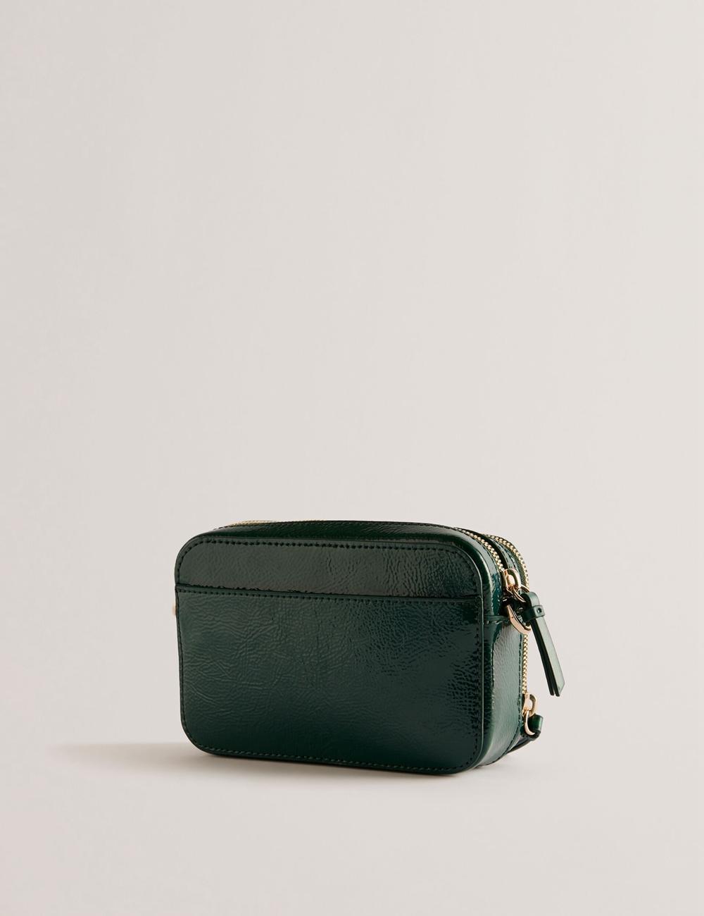 Ted Baker STUNWA - Patent Leather Webbing Camera Cameratas Dames Groen | Belgium  860271-BEN