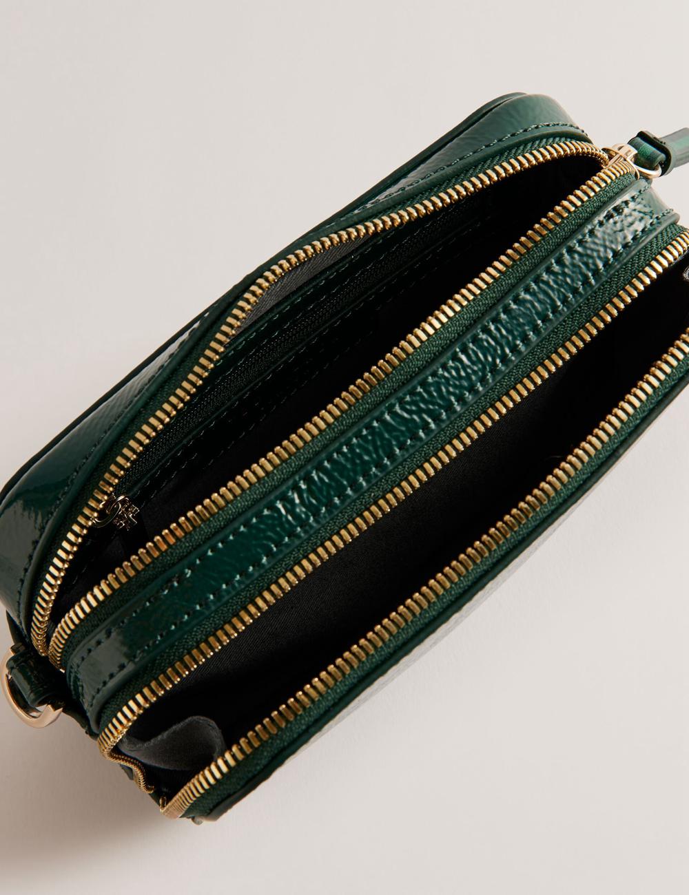 Ted Baker STUNWA - Patent Leather Webbing Camera Cameratas Dames Groen | Belgium  860271-BEN