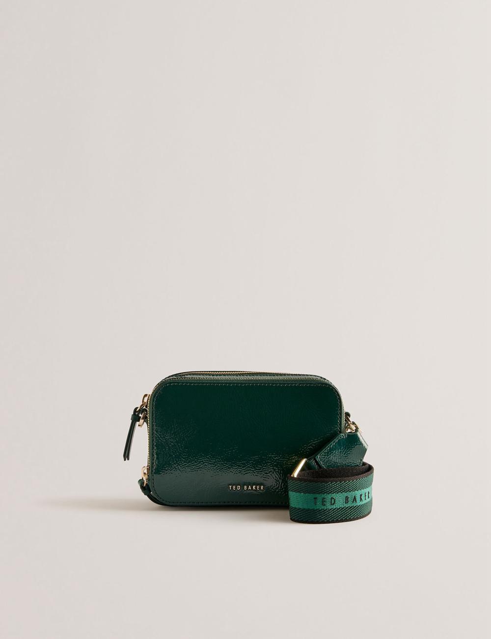 Ted Baker STUNWA - Patent Leather Webbing Camera Cameratas Dames Groen | Belgium  860271-BEN