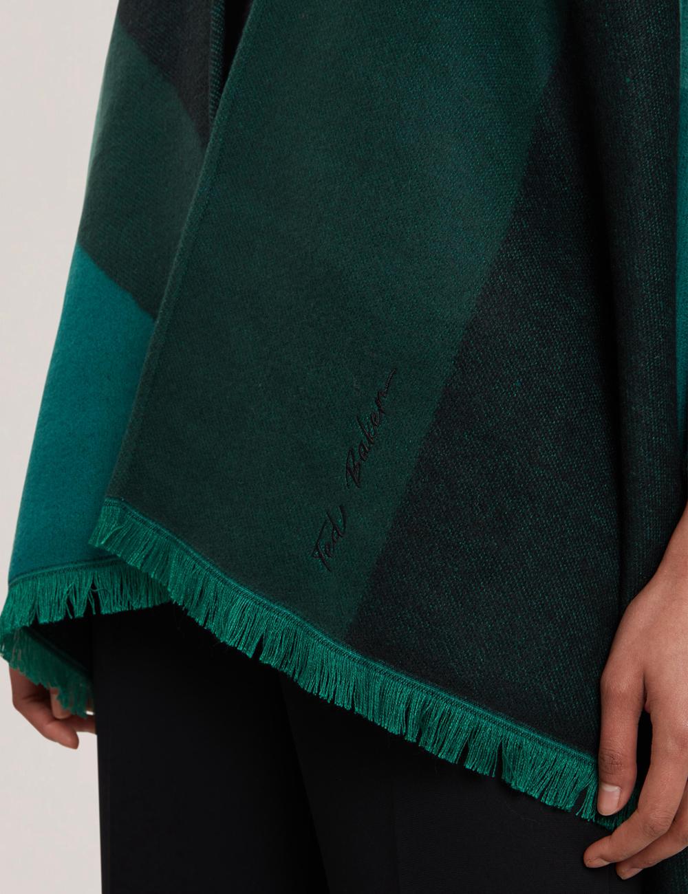 Ted Baker SUFFIA - Colour Block Buckled Woven Poncho's Dames Groen | Belgium  634087-BSD