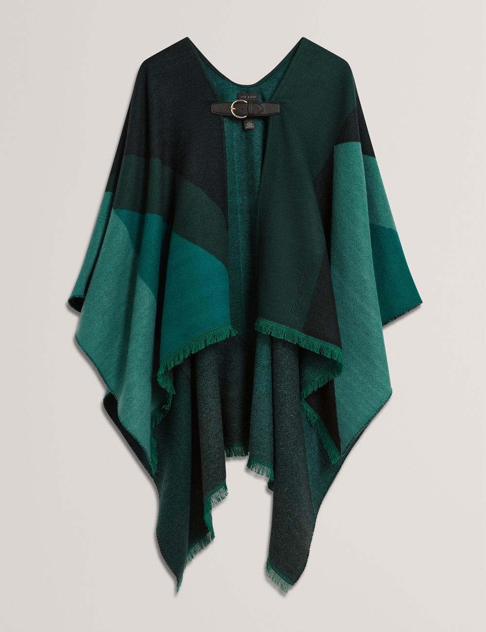 Ted Baker SUFFIA - Colour Block Buckled Woven Poncho's Dames Groen | Belgium  634087-BSD