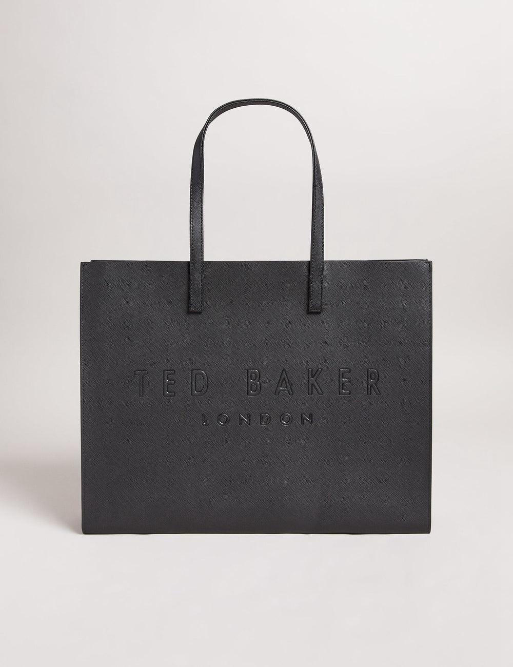 Ted Baker SUKICON - Textured Faux Leather Icon Tote Tassen Dames Zwart | Belgium  645739-RVH