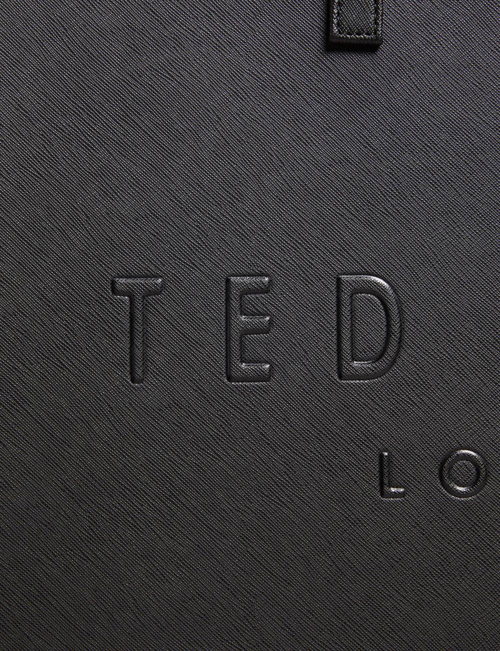 Ted Baker SUKICON - Textured Faux Leather Icon Tote Tassen Dames Zwart | Belgium  645739-RVH