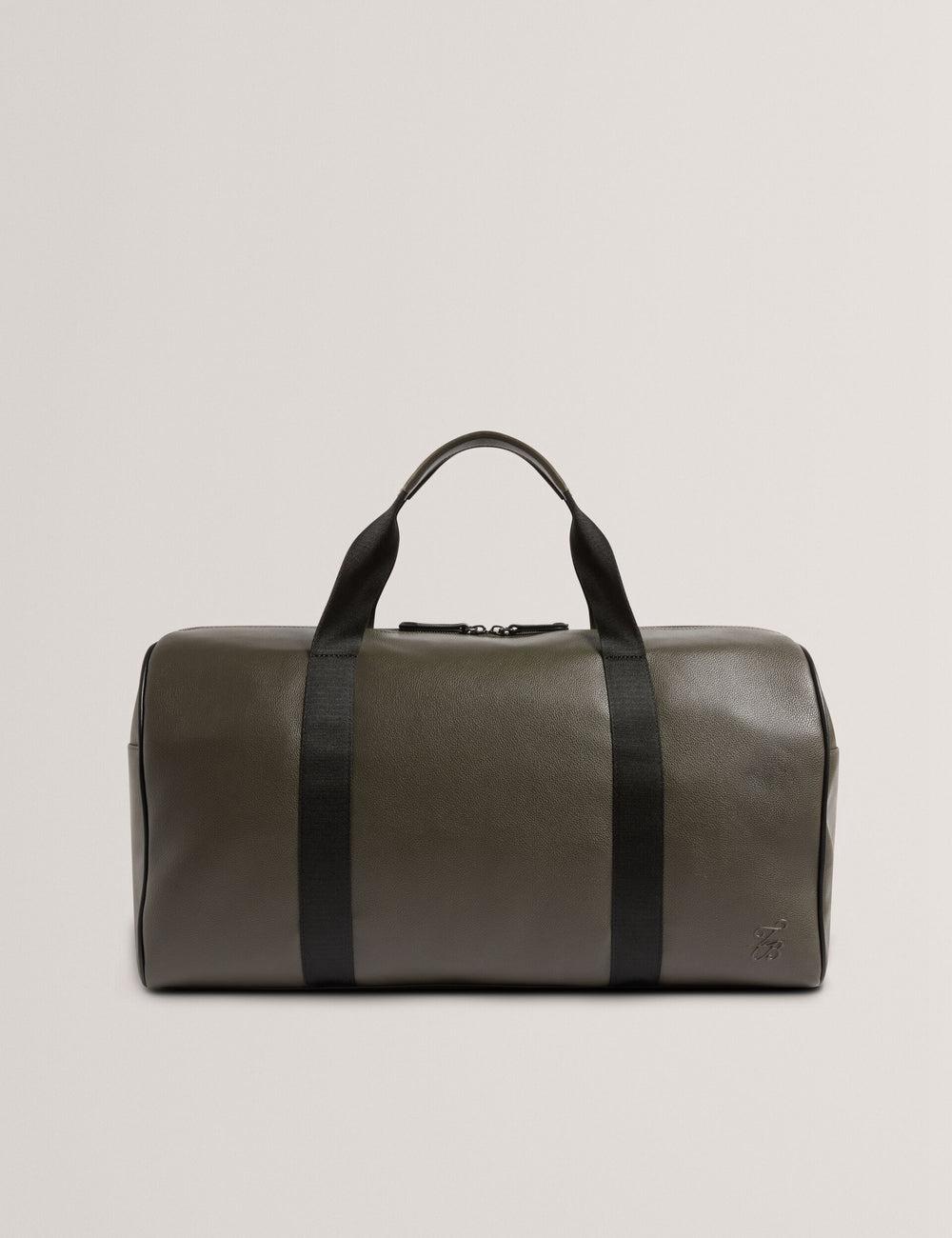 Ted Baker TAISON - Pebbled Faux Leather Holdall Bags Heren Khaki | Belgium  806392-NYC