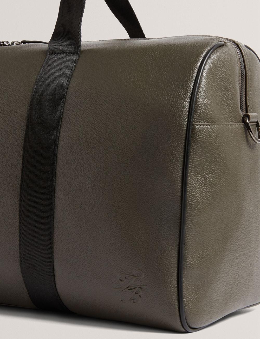 Ted Baker TAISON - Pebbled Faux Leather Holdall Bags Heren Khaki | Belgium  806392-NYC