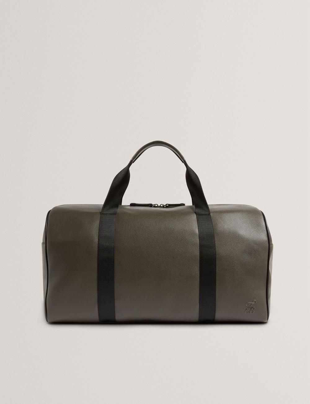 Ted Baker TAISON - Pebbled Faux Leather Holdall Bags Heren Khaki | Belgium  806392-NYC