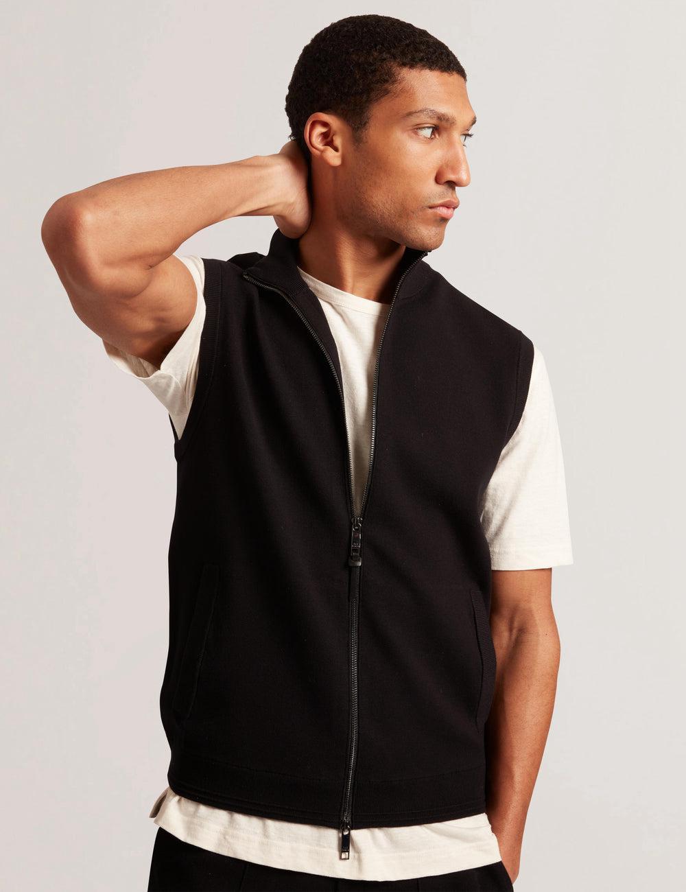 Ted Baker TERINCE - Zip-Through Funnel Neck Gillets Heren Zwart | Belgium  815742-KJY