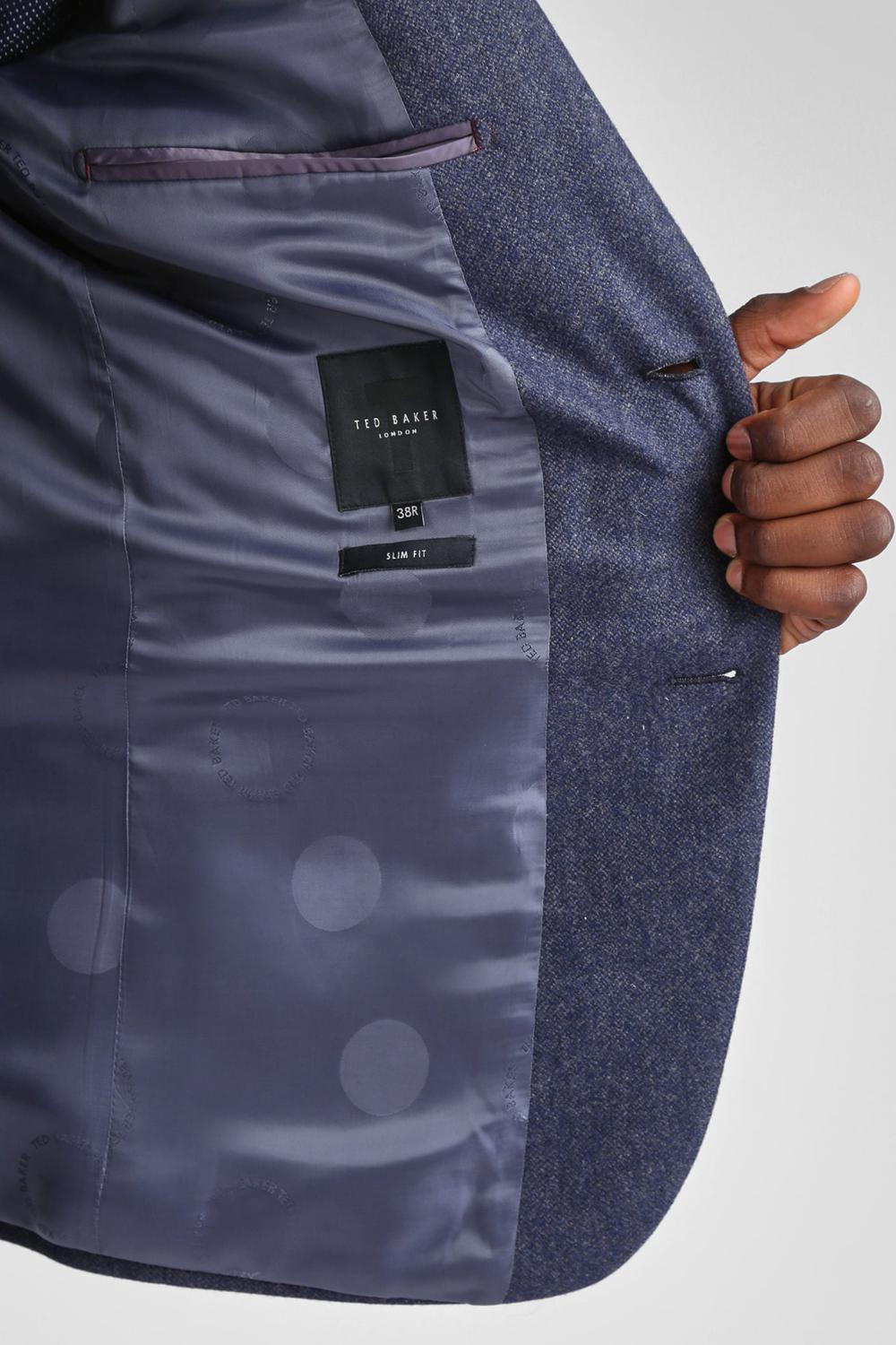 Ted Baker TIANJS - Textured Wool Blend Tailored Blazer Heren Blauw | Belgium  306957-CVU