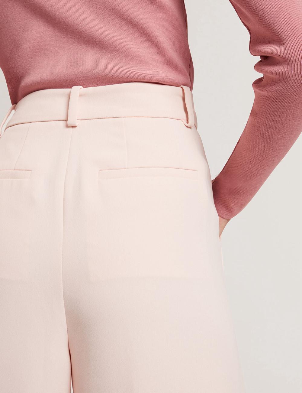 Ted Baker TRAGAT - Ultra Wide Leg Woven Tailored Broek Dames Roze | Belgium  263148-NRJ