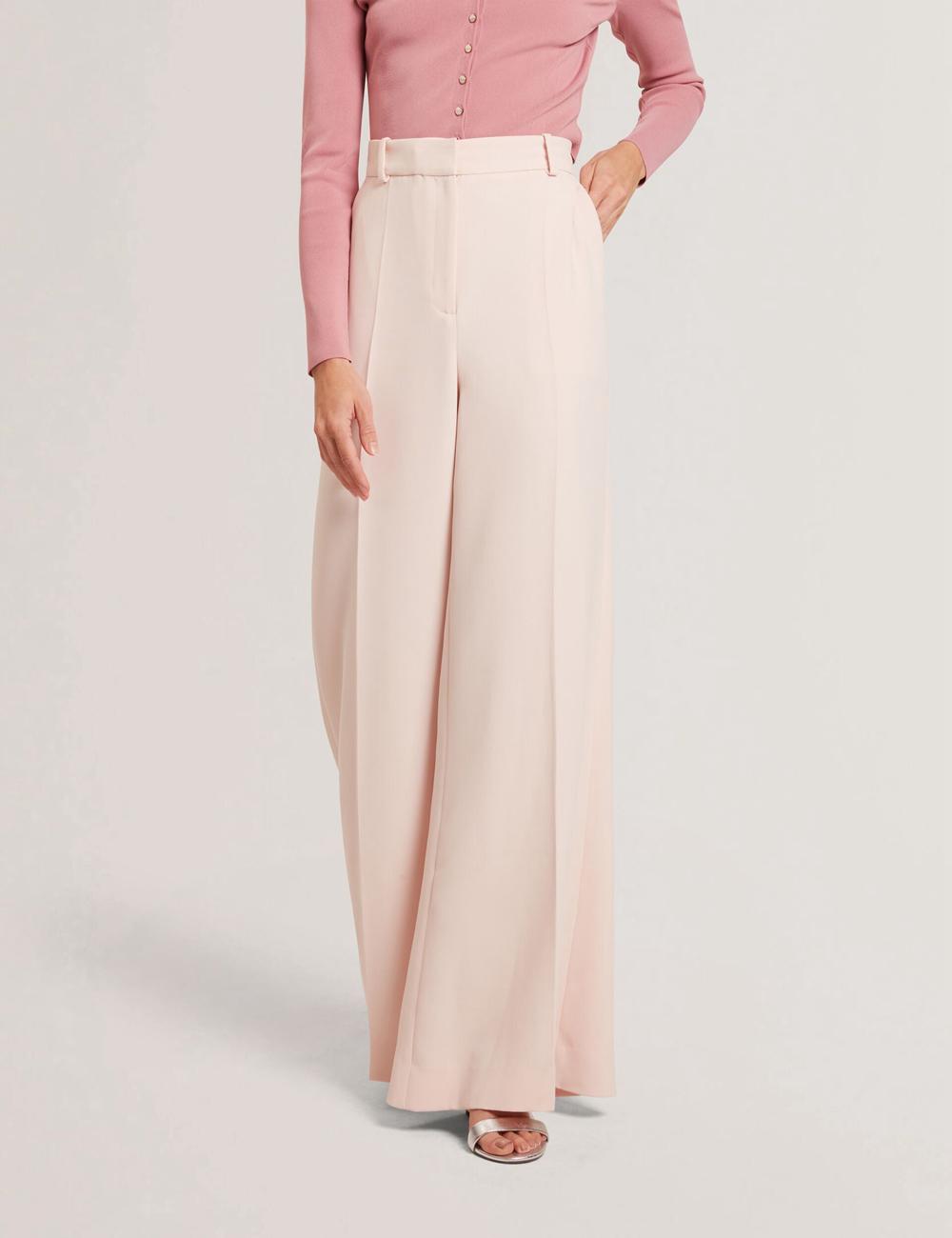 Ted Baker TRAGAT - Ultra Wide Leg Woven Tailored Broek Dames Roze | Belgium  263148-NRJ