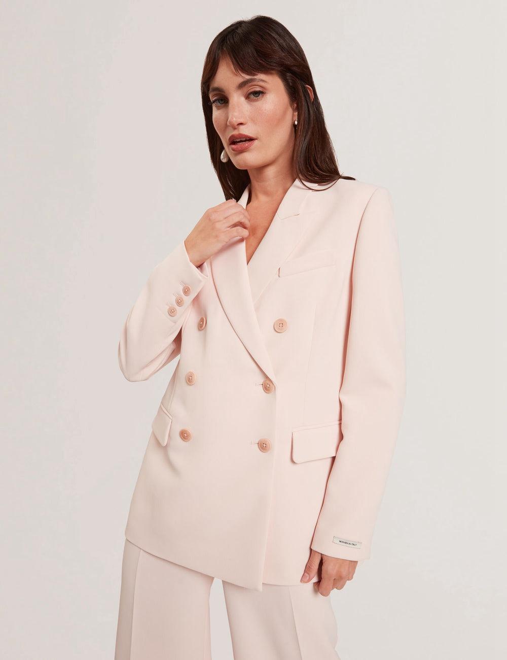 Ted Baker TRAGA - Tailored Double Breasted Woven Blazer Dames Roze | Belgium  805267-FOQ