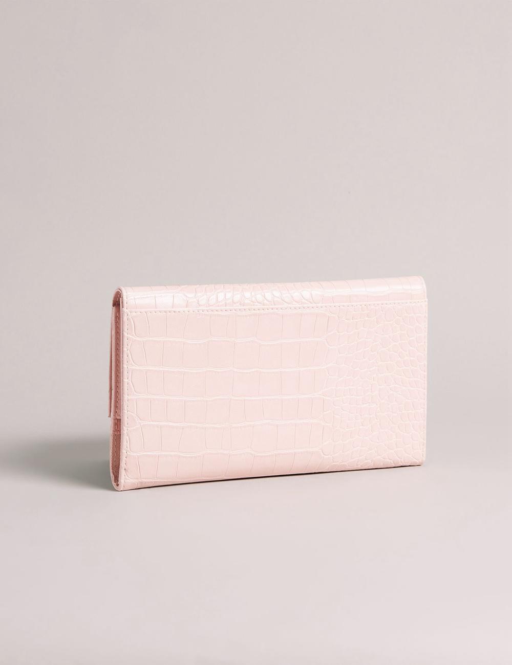 Ted Baker TRAVELZ - Croc Faux Leather Travel Organiser Portefeuille Dames Roze | Belgium  469732-FBW