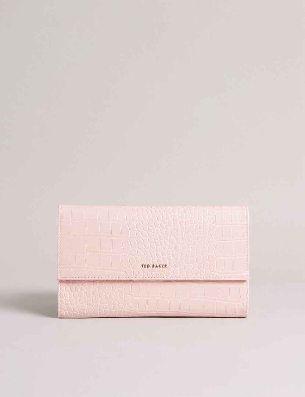 Ted Baker TRAVELZ - Croc Faux Leather Travel Organiser Portefeuille Dames Roze | Belgium  469732-FBW