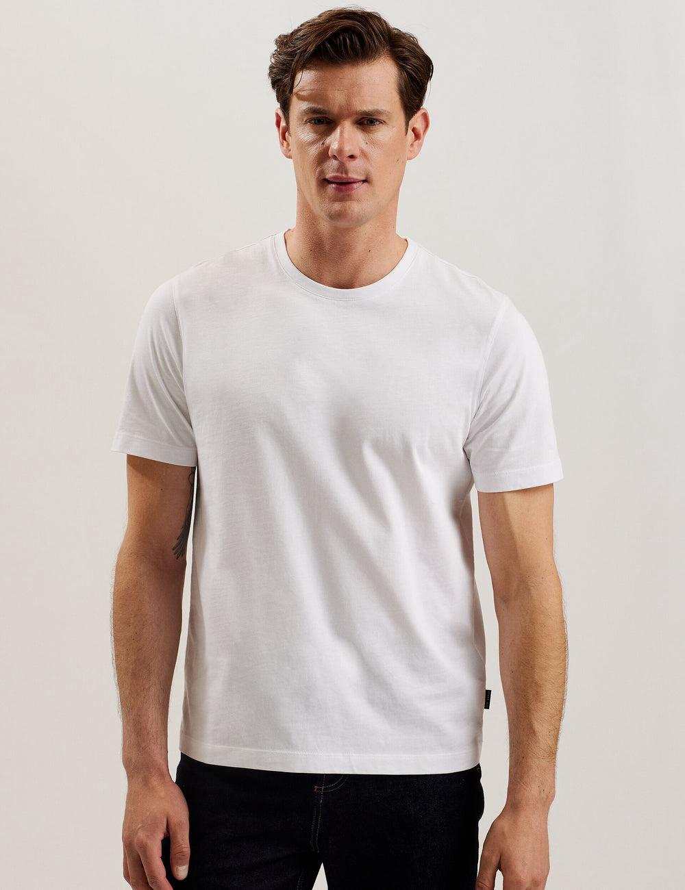 Ted Baker TYWINN - Classic Crew Neck Cotton T-shirts Heren Wit | Belgium  034762-BLU