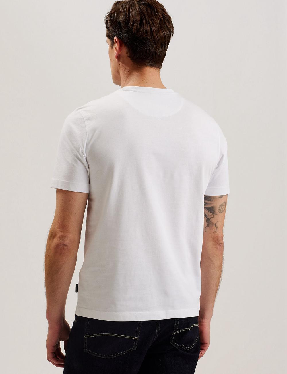 Ted Baker TYWINN - Classic Crew Neck Cotton T-shirts Heren Wit | Belgium  034762-BLU