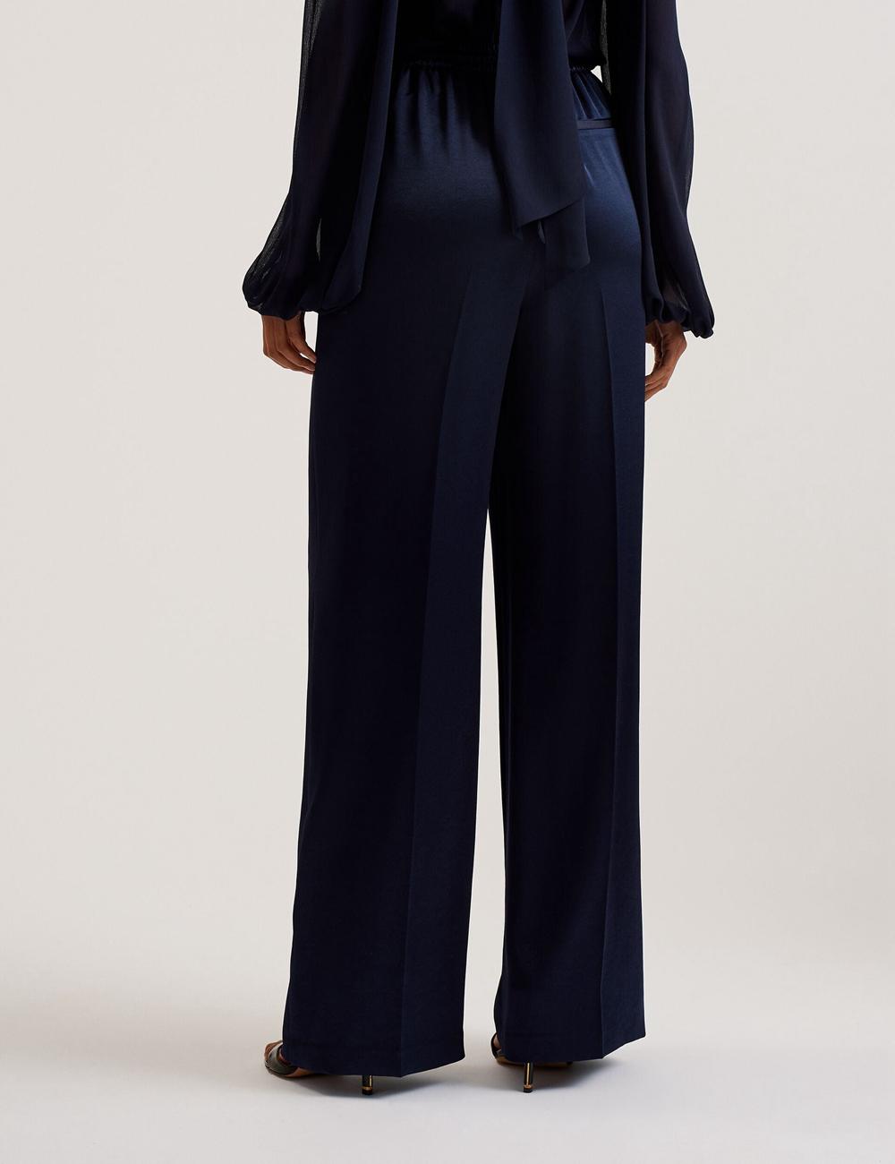 Ted Baker UMAIBO - Satin Wide Leg Drawstring Joggers Broek Dames Zwart | Belgium  951467-KGX