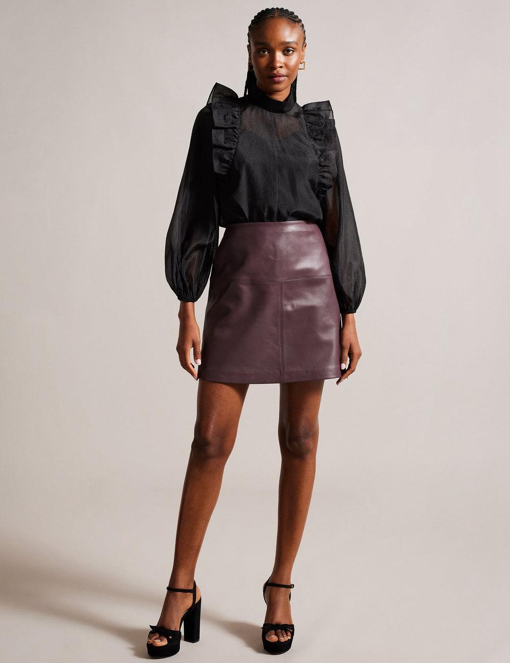 Ted Baker VALIAT - A-Line Leather Rokken Dames Rood | Belgium  907152-ZAM