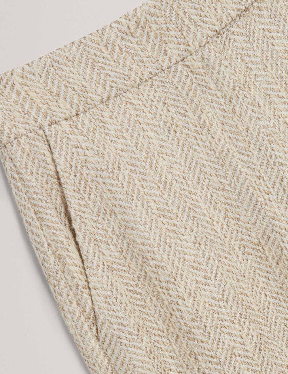 Ted Baker VULPAT - Boucle Herringbone Wide Leg Tailored Broek Dames Ivory | Belgium  749631-WID