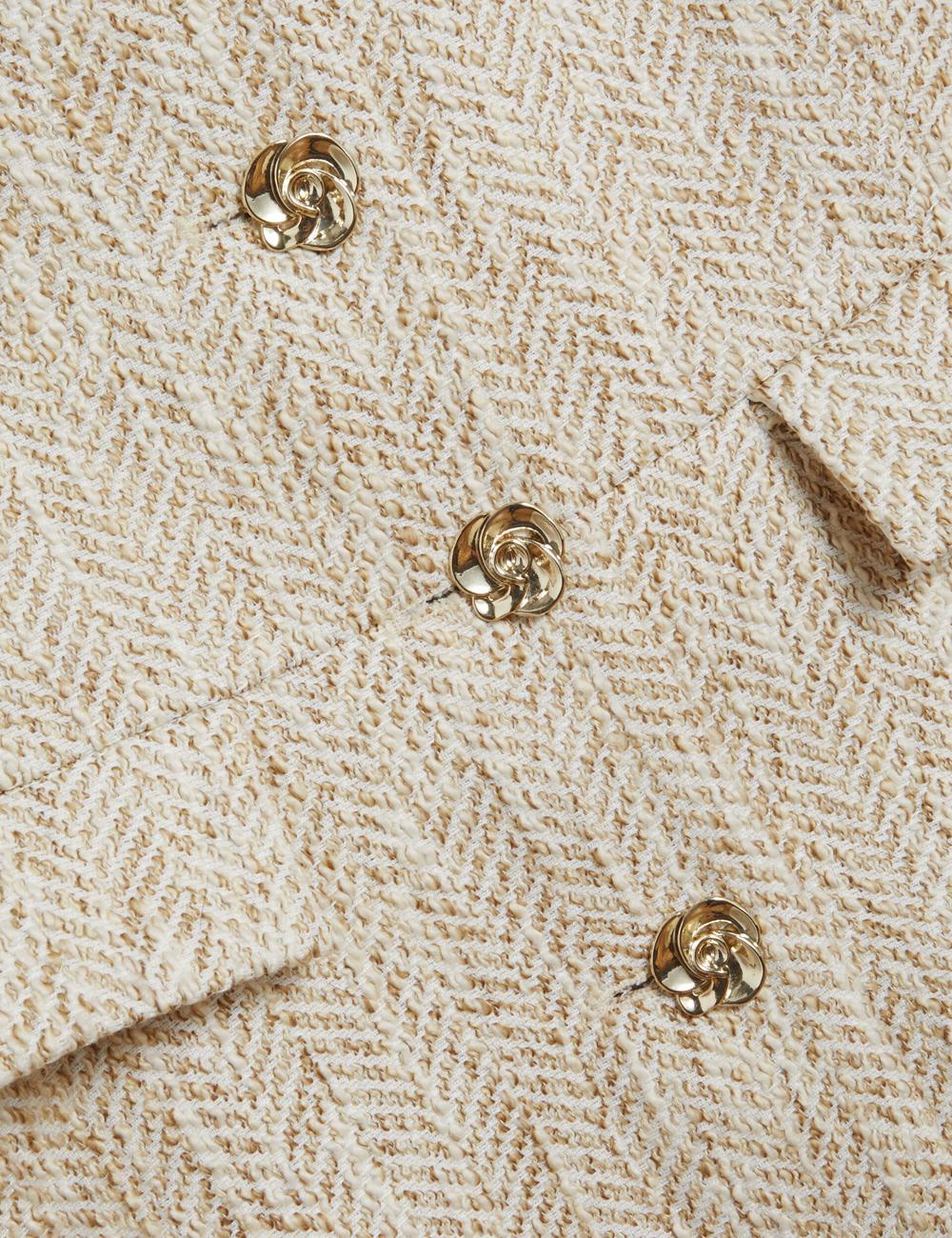 Ted Baker VULPAW - Boucle Herringbone Fitted Pak Gilet Dames Ivory | Belgium  426301-RUQ