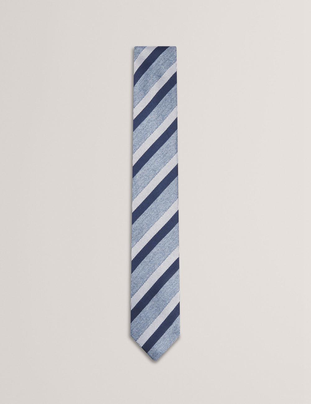 Ted Baker WEISMUL - Textured Mixed Stripe Silk Stropdassen Heren Donkerblauw | Belgium  459103-QFH