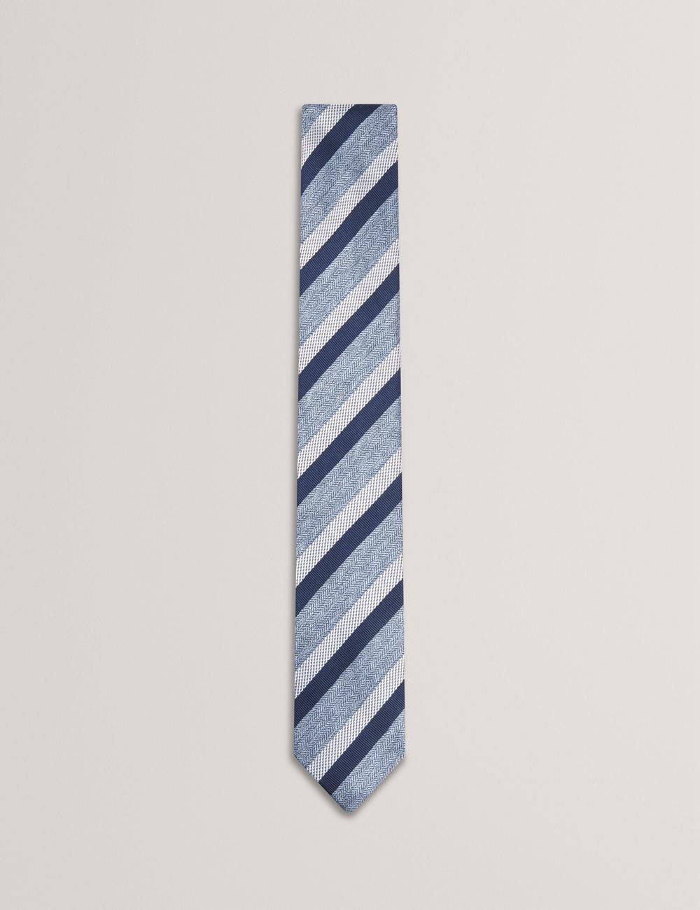 Ted Baker WEISMUL - Textured Mixed Stripe Silk Stropdassen Heren Donkerblauw | Belgium  459103-QFH