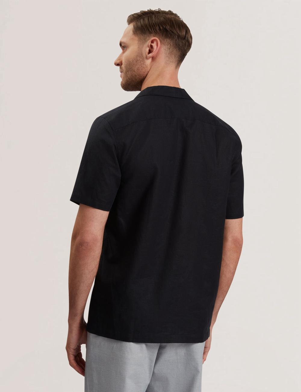 Ted Baker WHETHER - Short Sleeve Regular Fit Double Pocket Overhemd Heren Zwart | Belgium  927840-OWT