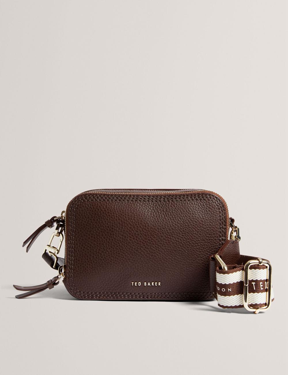 Ted Baker WILLSA - Branded Webbing Mini Leather Camera Cameratas Dames Bruin | Belgium  915478-DPQ