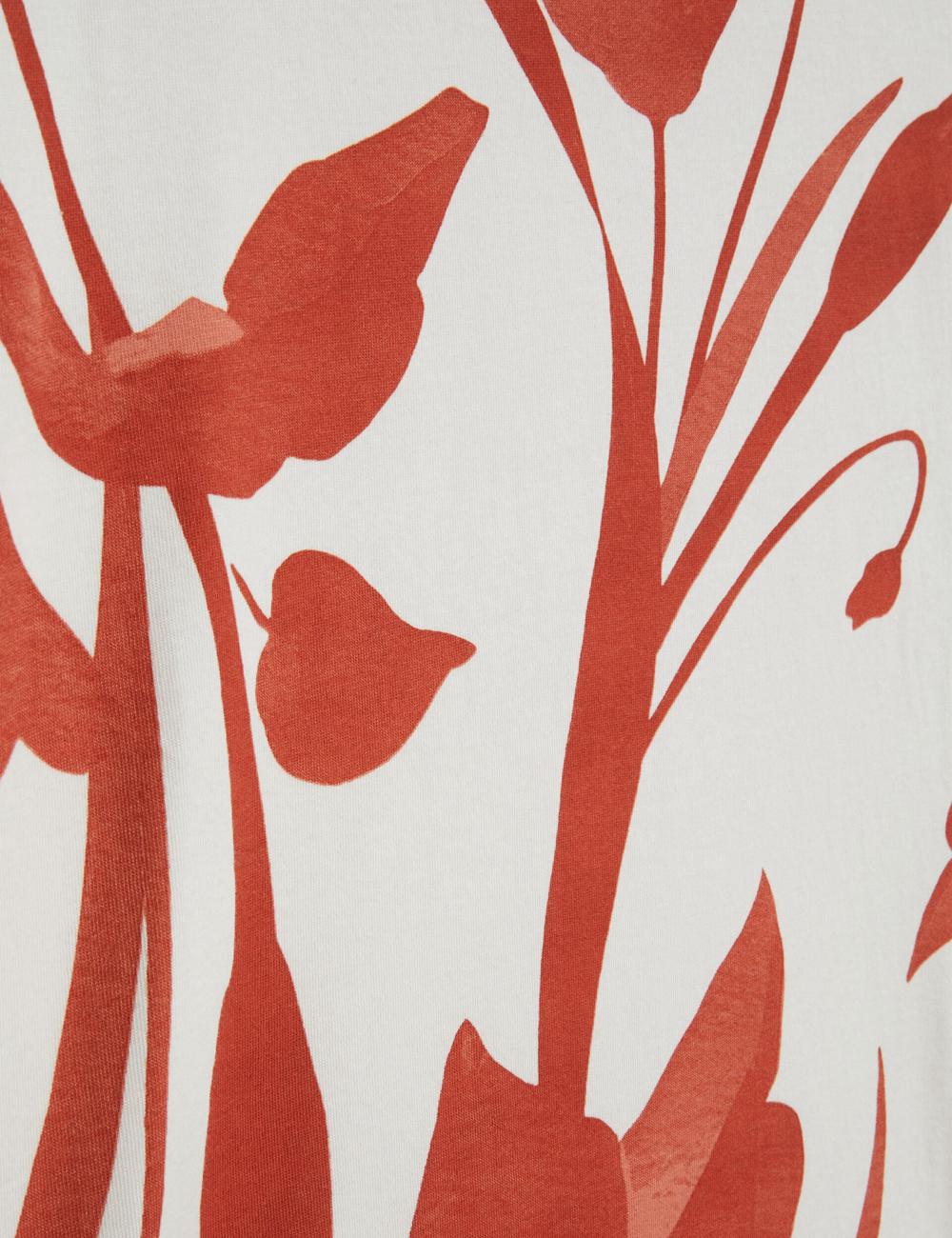Ted Baker YIANNOS - Floral Print Heavyweight Cotton T-shirts Heren Rood | Belgium  642758-QBK