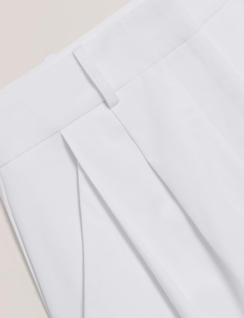 Ted Baker ZOZIA - Pleated High Waist Wide Leg Broek Dames Wit | Belgium  780652-ZUP